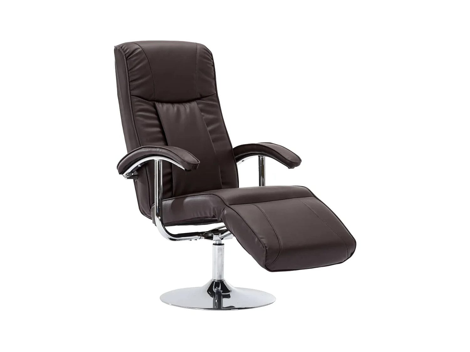 Sillón para la televisión de cuero sintético marrón