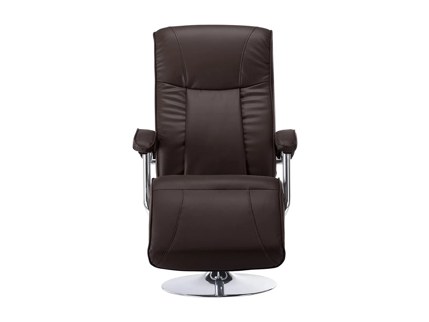 Sillón para la televisión de cuero sintético marrón