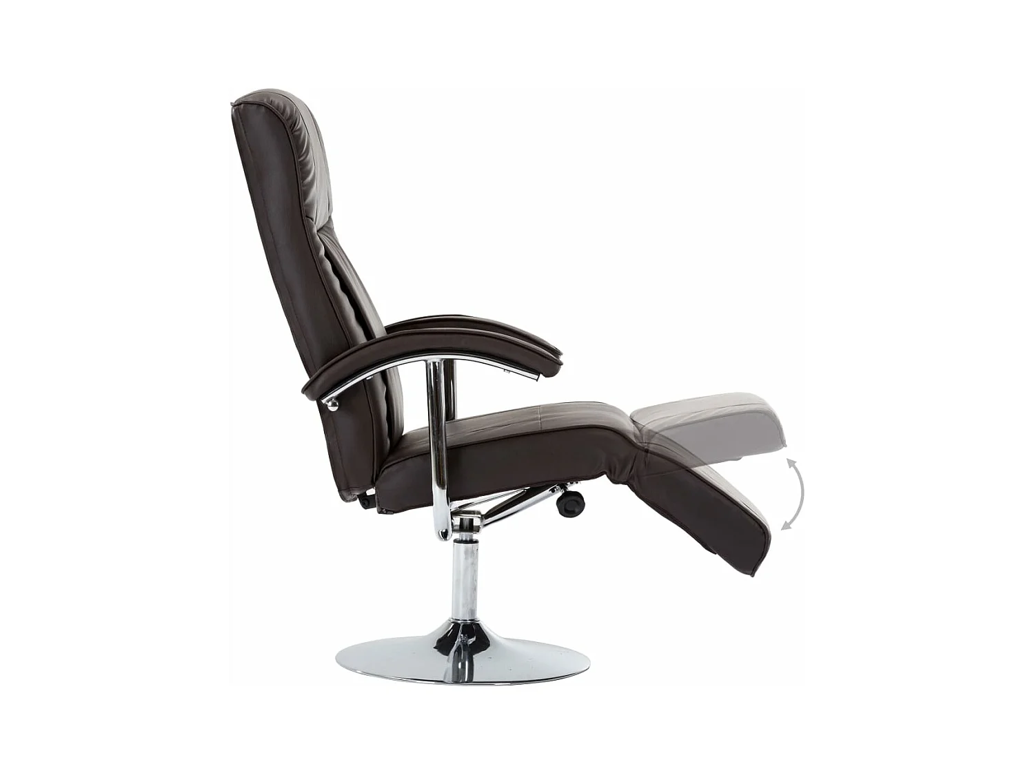 Sillón para la televisión de cuero sintético marrón