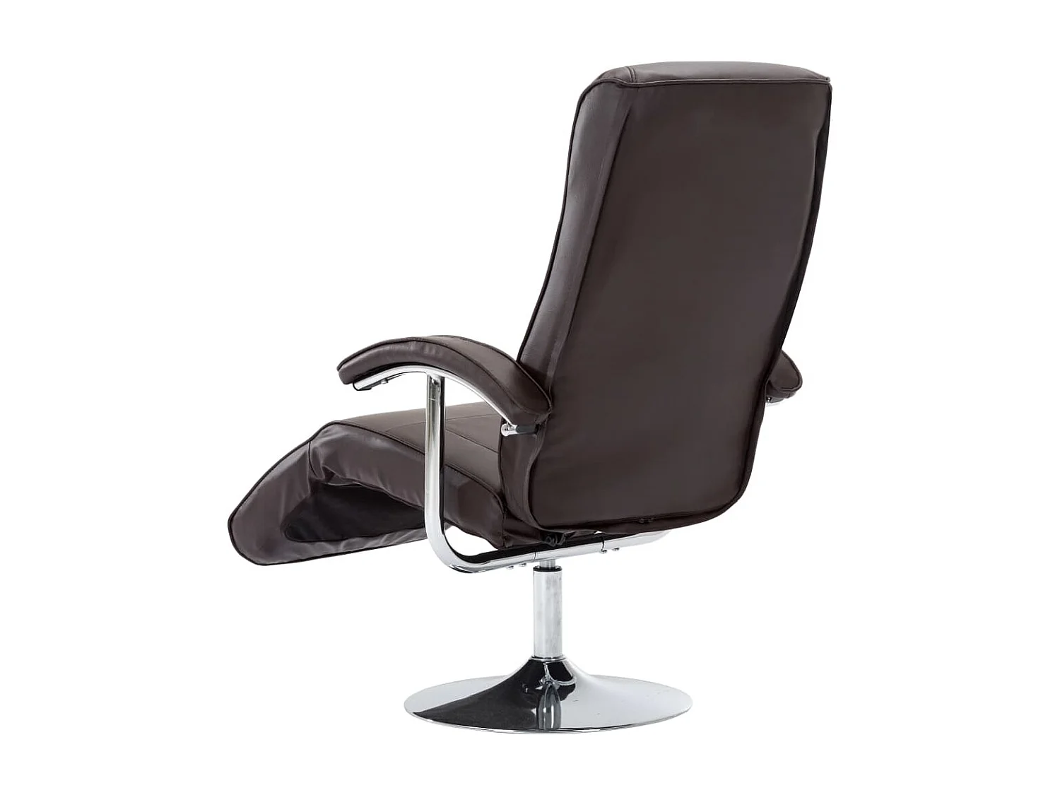 Sillón para la televisión de cuero sintético marrón