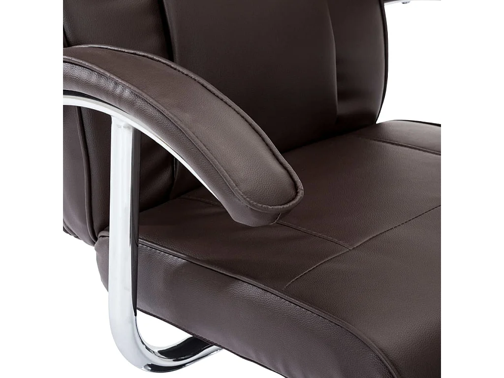 Sillón para la televisión de cuero sintético marrón