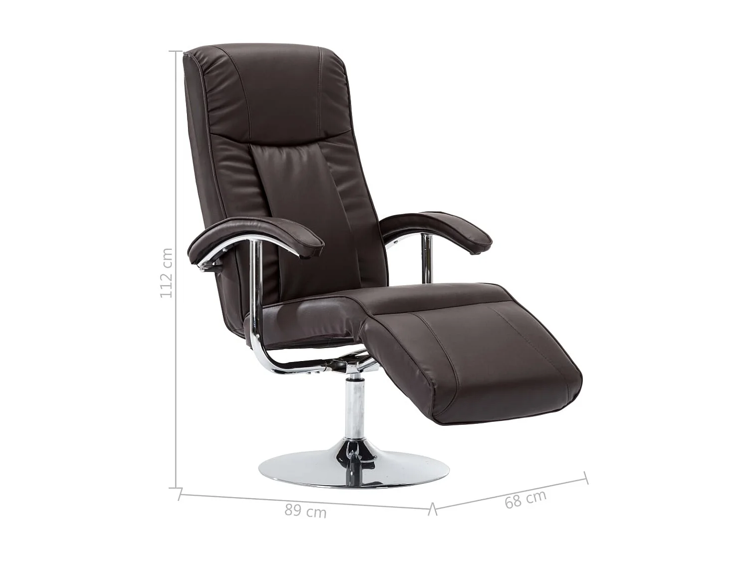 Sillón para la televisión de cuero sintético marrón