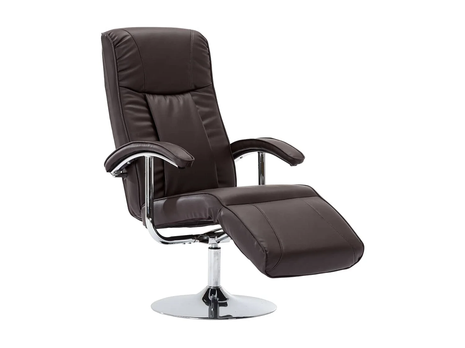 Sillón para la televisión de cuero sintético marrón