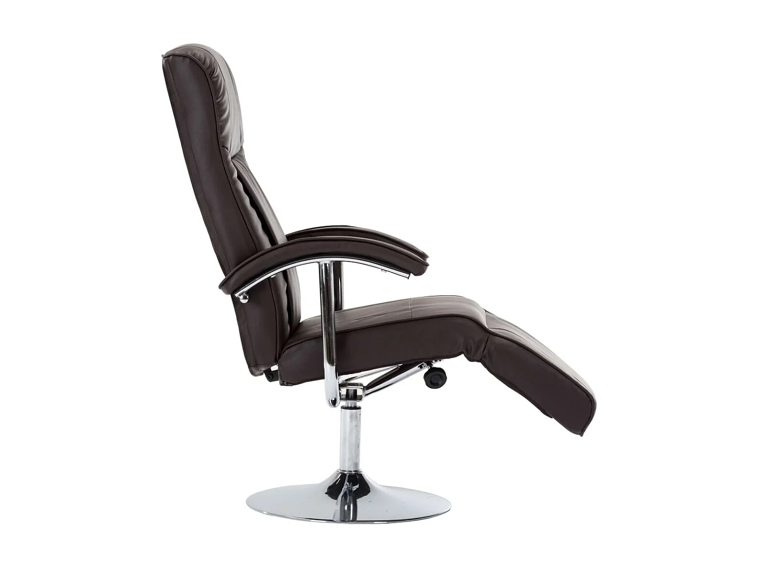 Sillón para la televisión de cuero sintético marrón