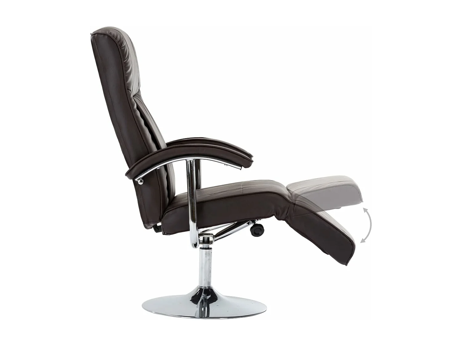 Sillón para la televisión de cuero sintético marrón