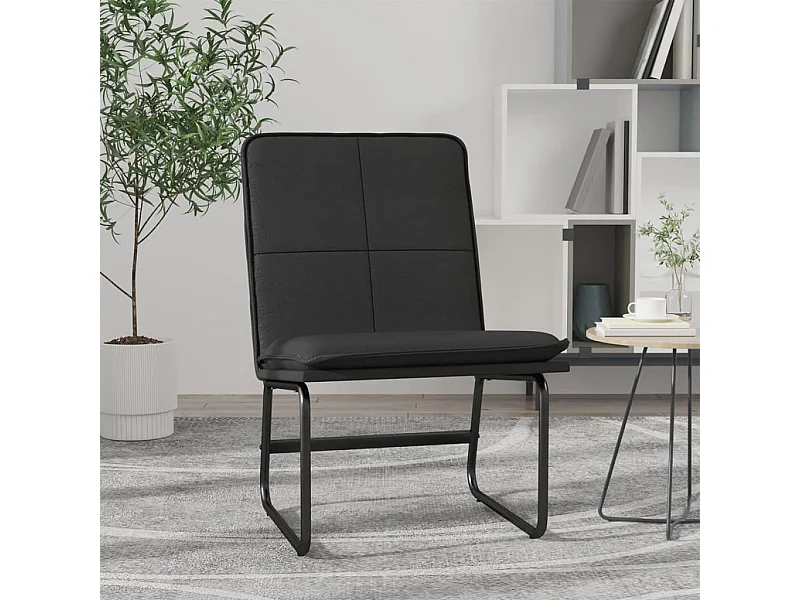 Fauteuil longue Noir 54x75x76 cm Similicuir