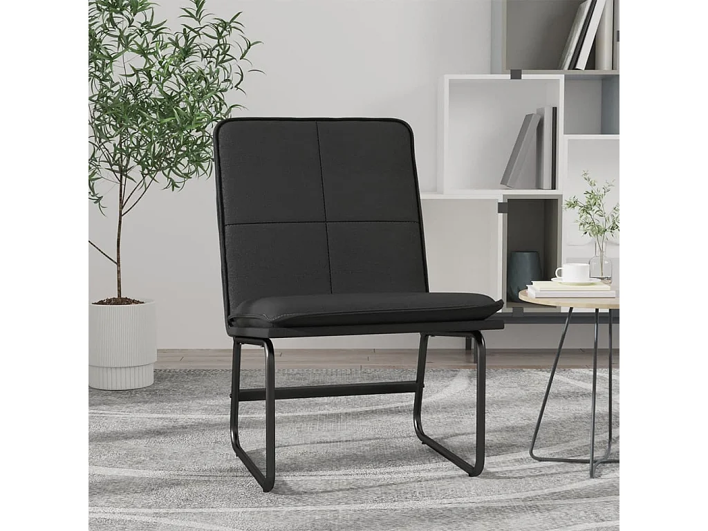 Fauteuil longue Noir 54x75x76 cm Similicuir