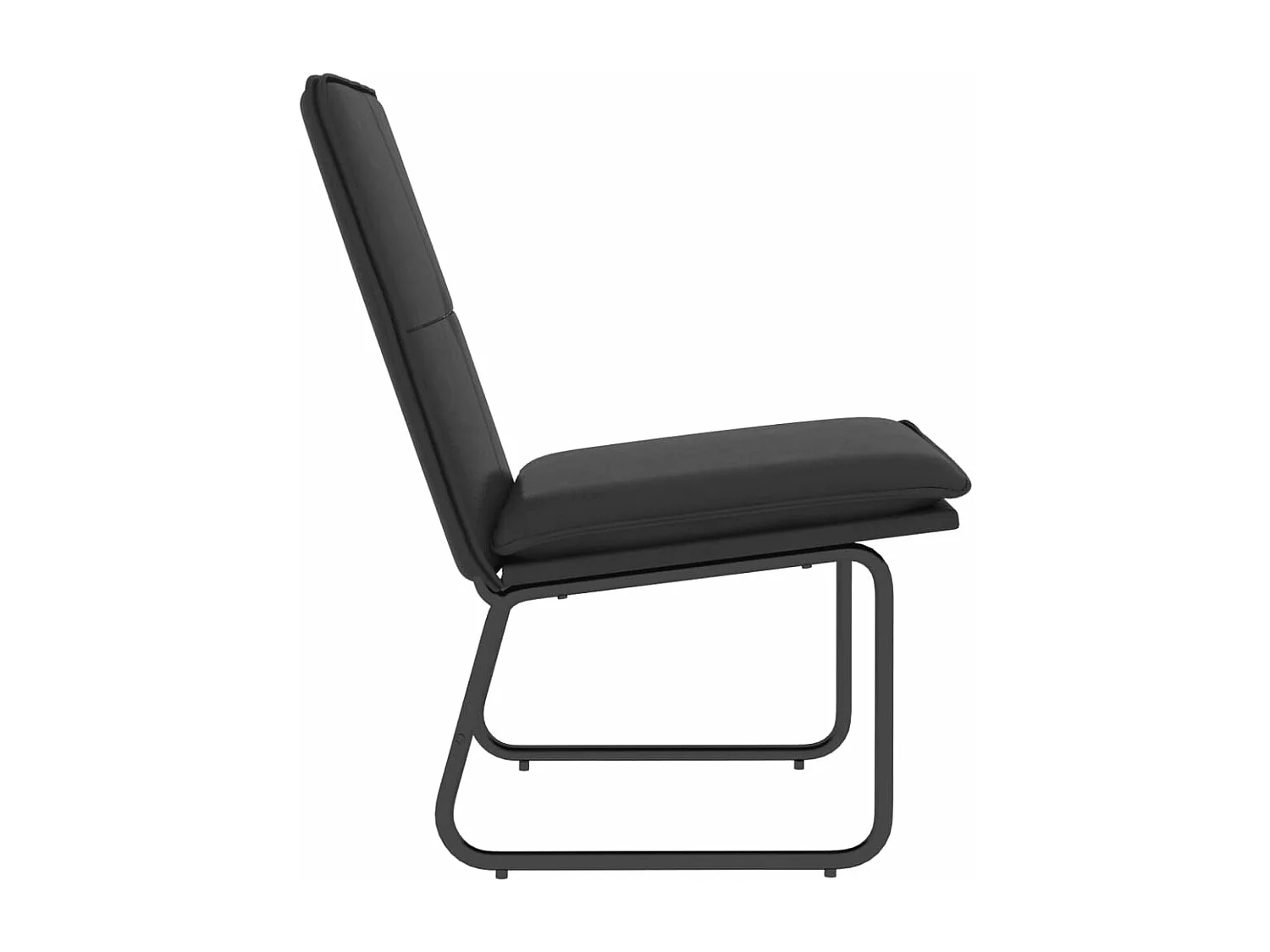 Fauteuil longue Noir 54x75x76 cm Similicuir