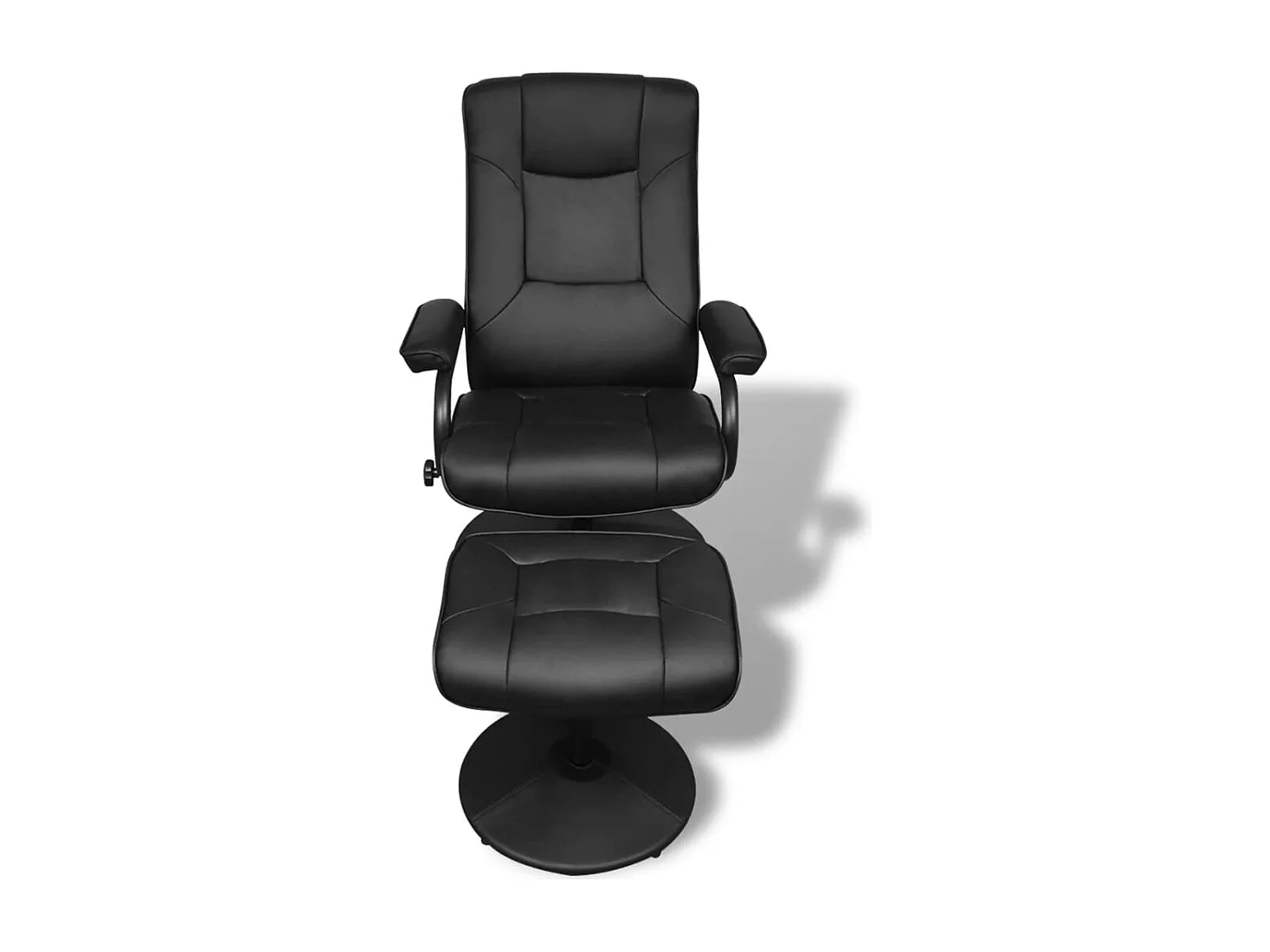 Sillón de TV con reposapiés cuero sintético sintético negro