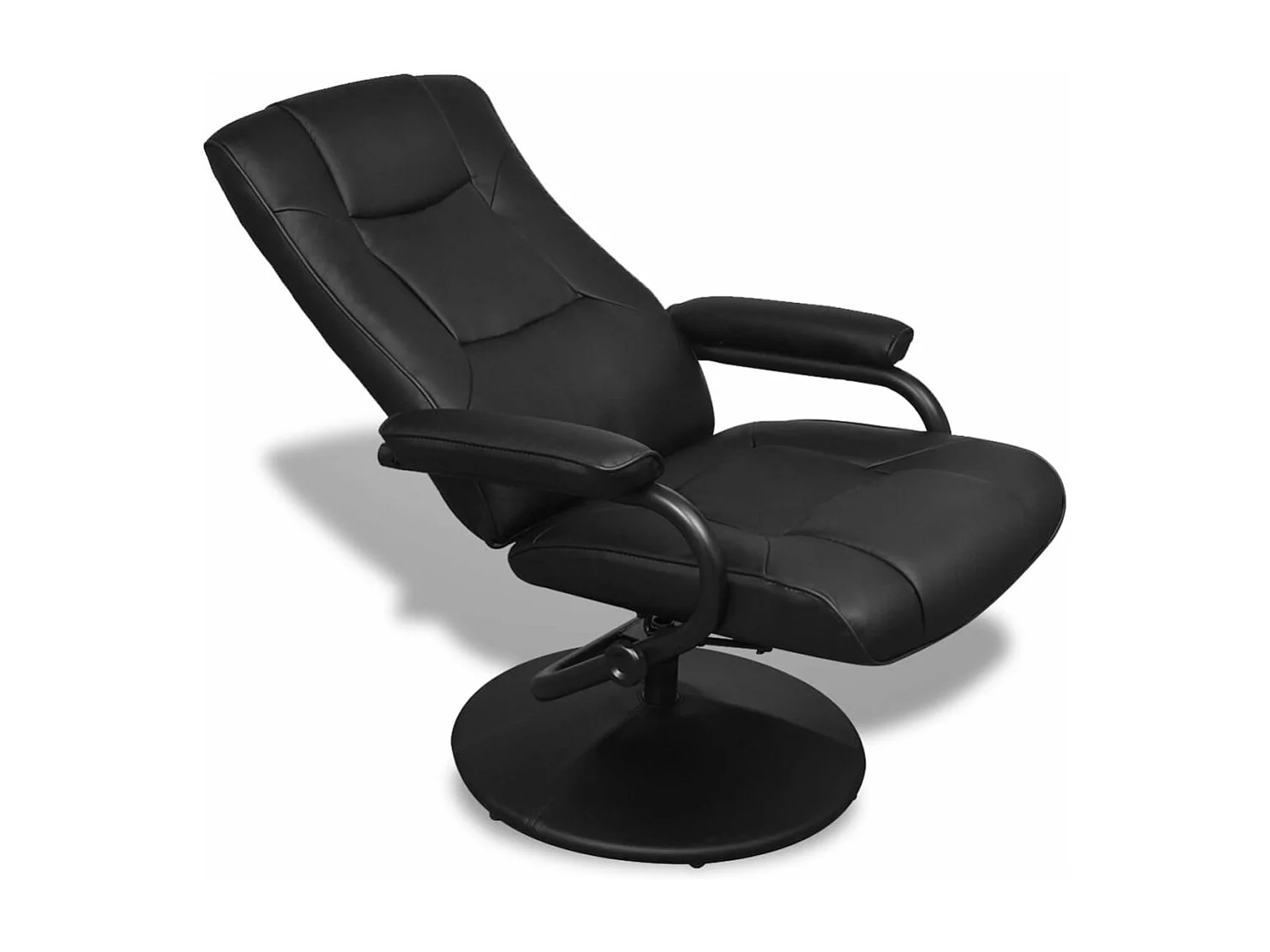 Fauteuil TV avec repose-pied Noir Similicuir