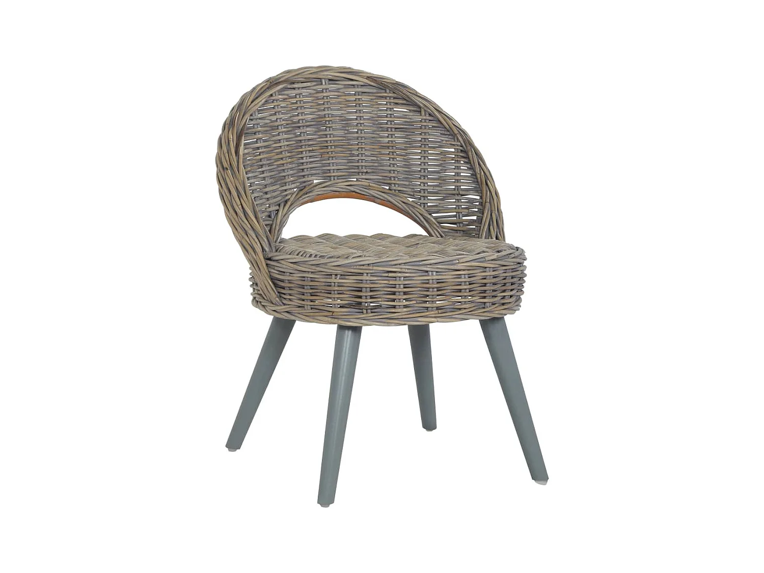 Fauteuil-fauteuil Kubu Rotin Gris