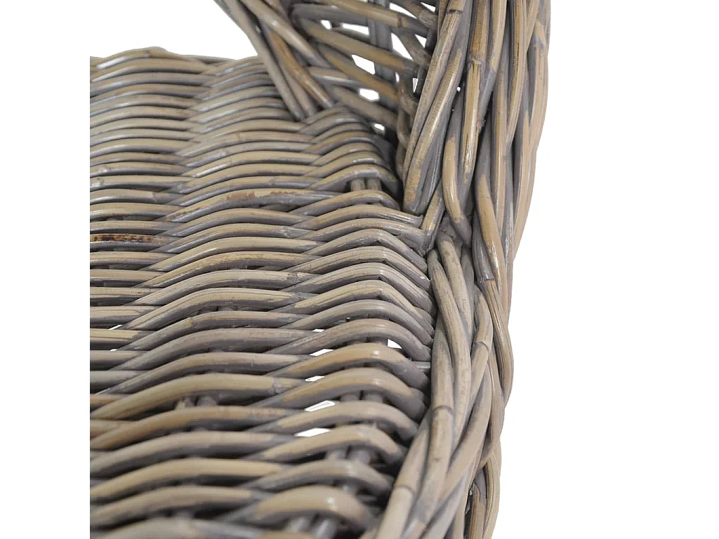 Fauteuil-fauteuil Kubu Rotin Gris