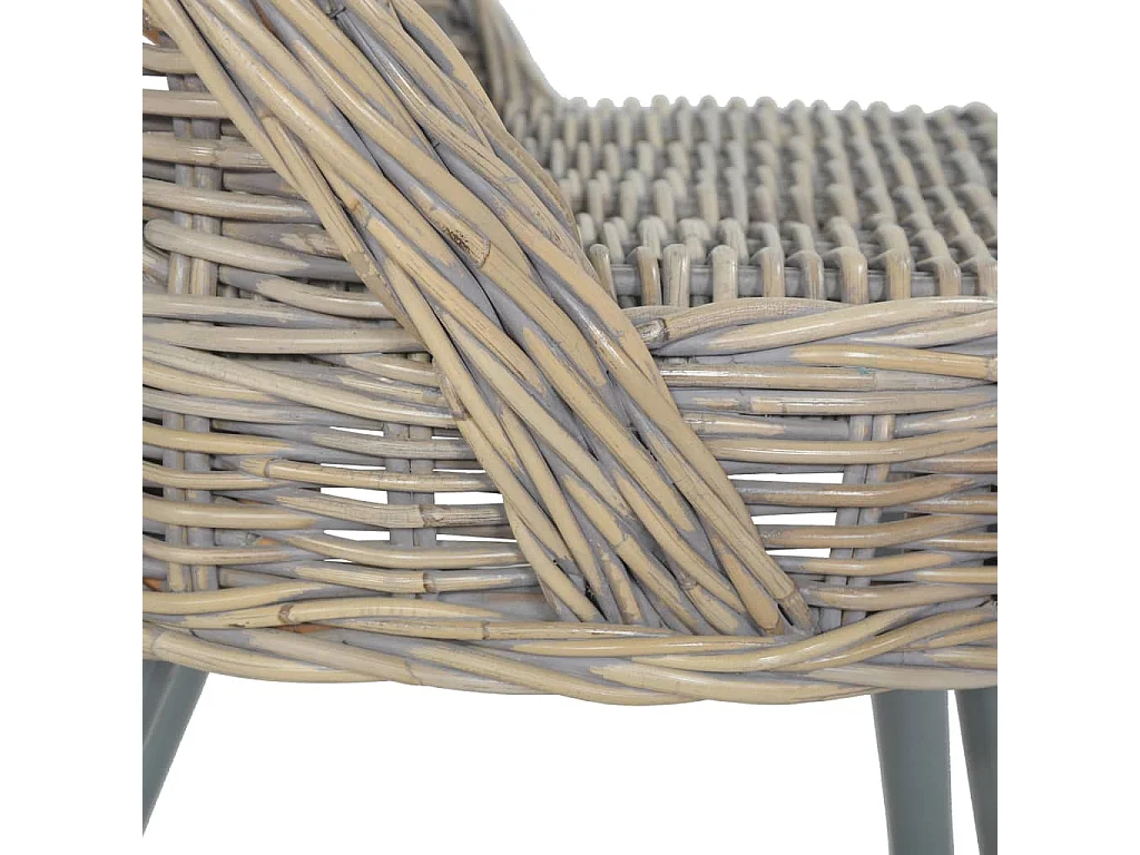 Fauteuil-fauteuil Kubu Rotin Gris