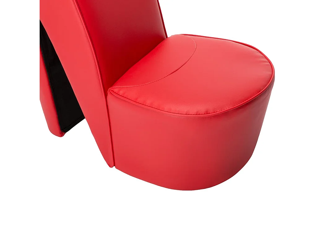 Fauteuil en forme de chaussure à talon haut Rouge Similicuir