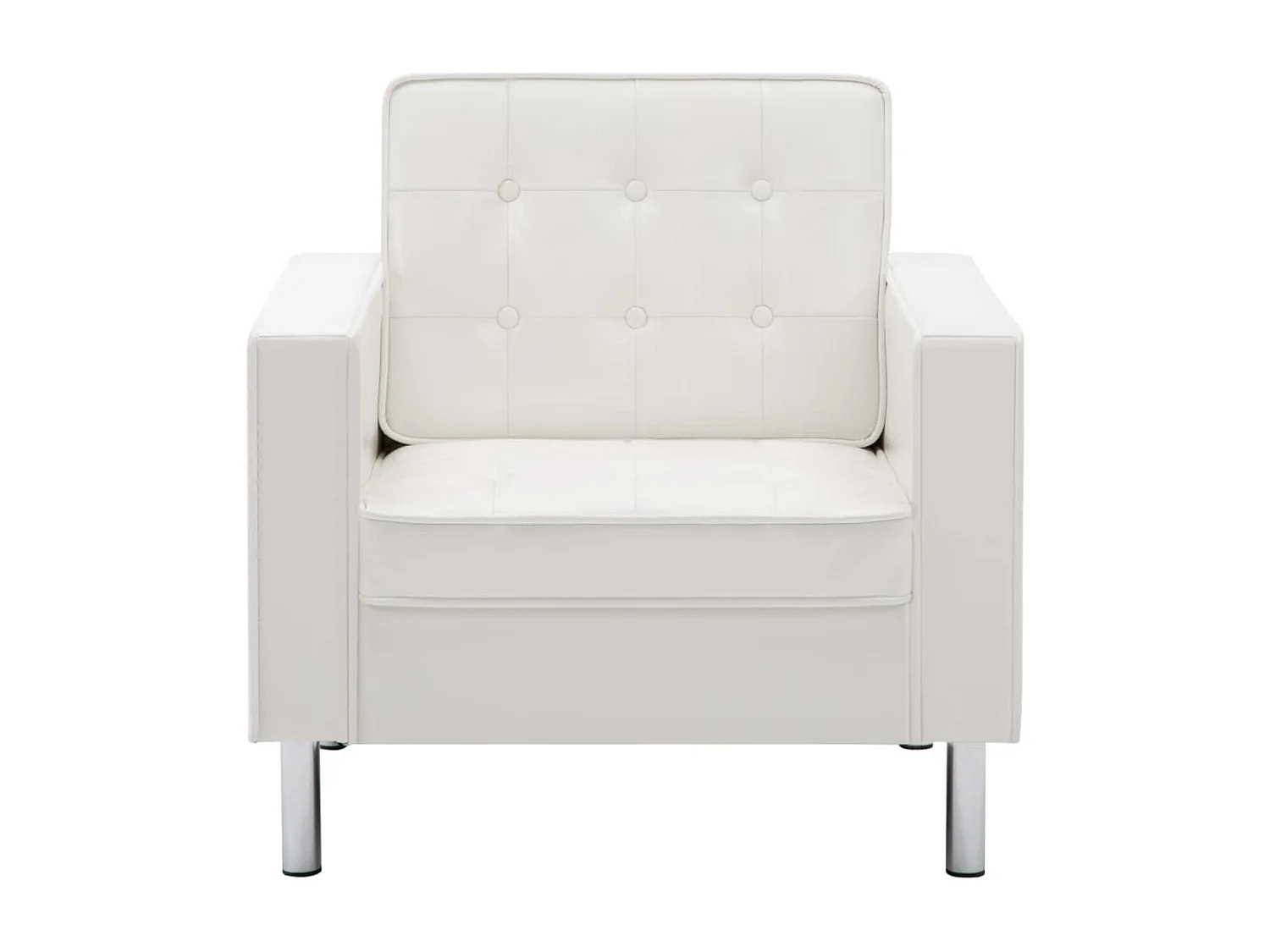 Fauteuil Wit 75x70x75 cm Kunstleer