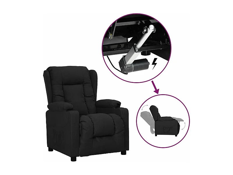 Sillón elevable tela negro