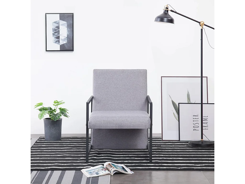 Fauteuil Gris clair Tissu