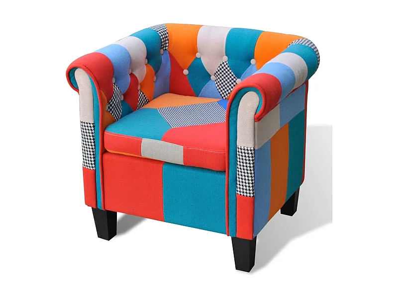 Sillón con diseño de retales de tejido