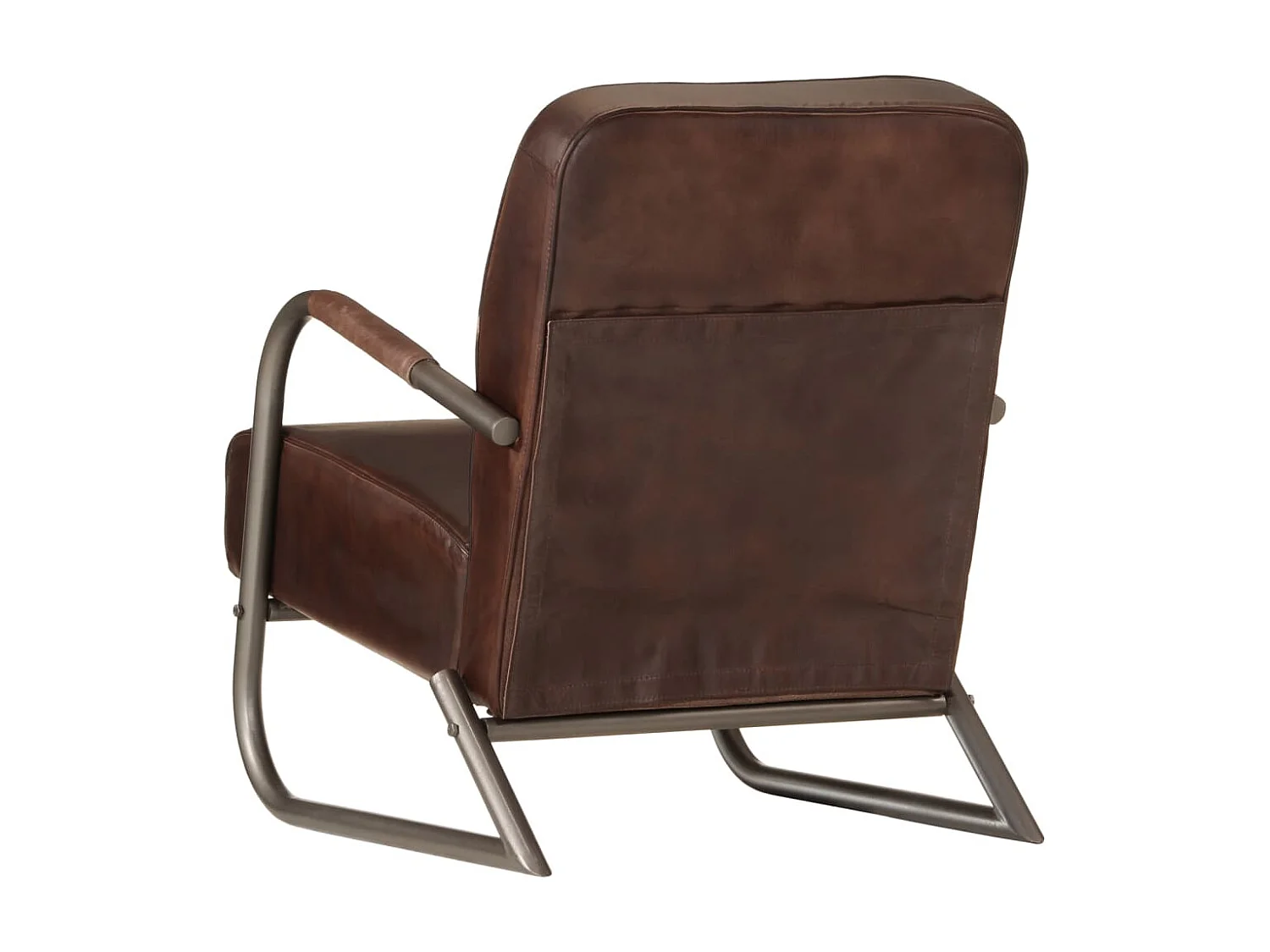 Fauteuil echt leer bruin