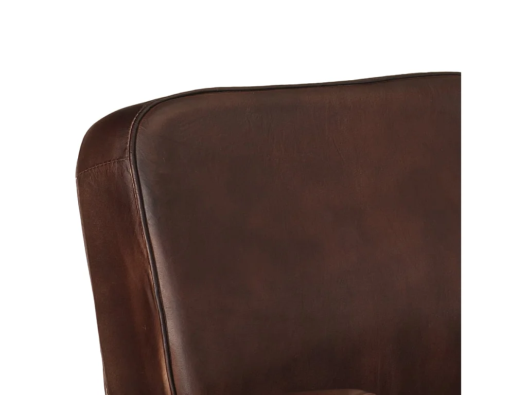 Fauteuil echt leer bruin