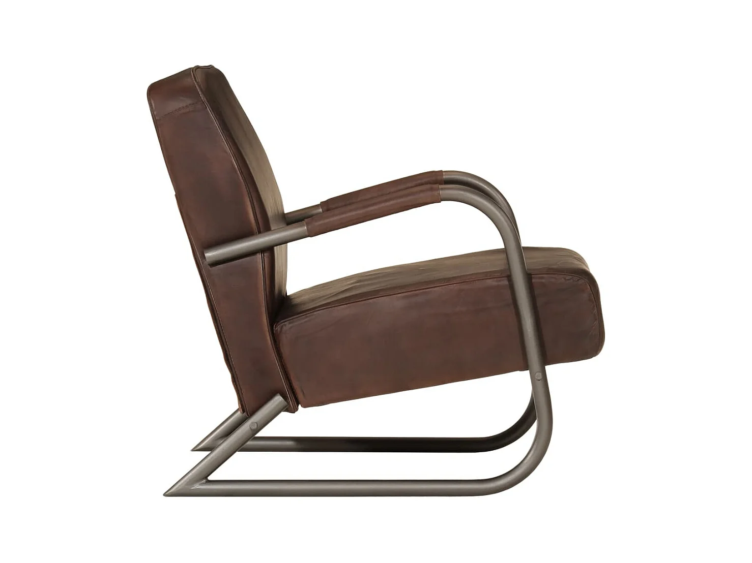 Sillón de cuero auténtico marrón