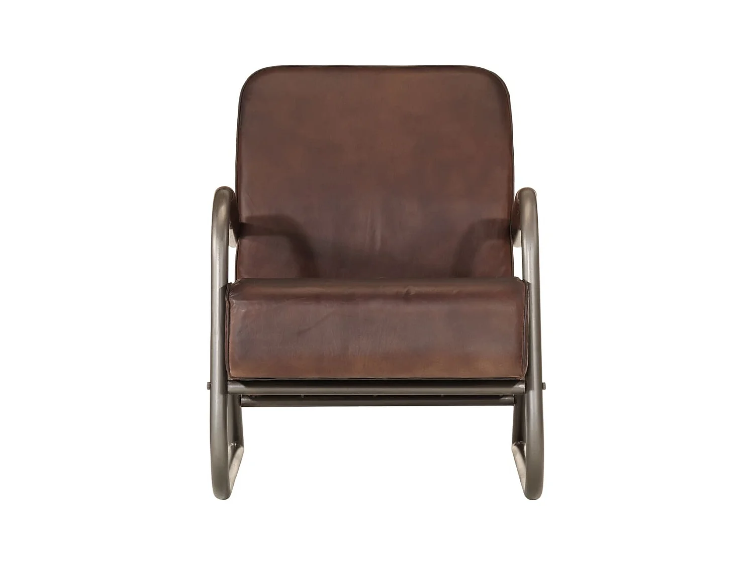 Sillón de cuero auténtico marrón