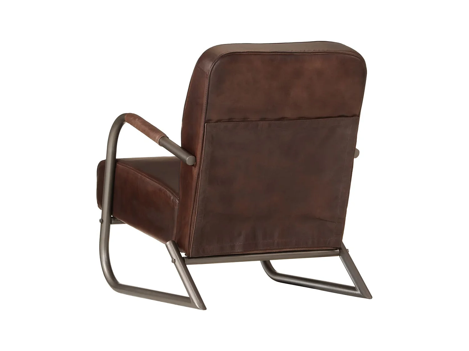 Sillón de cuero auténtico marrón