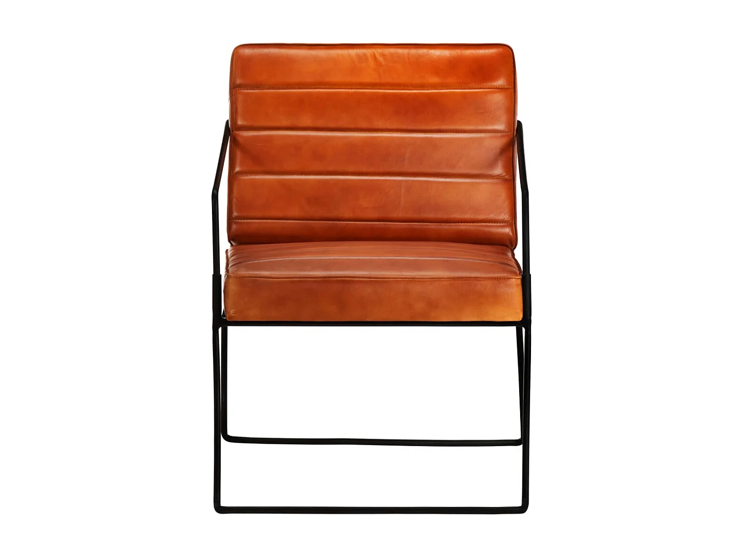 Fauteuil Brun roux Cuir véritable