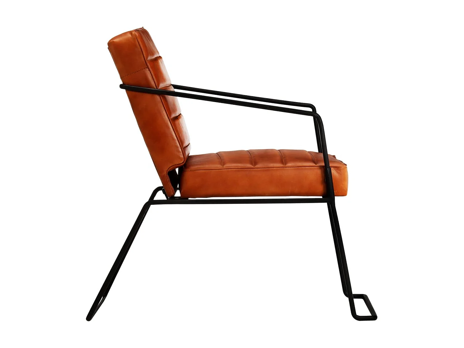 Fauteuil Brun roux Cuir véritable