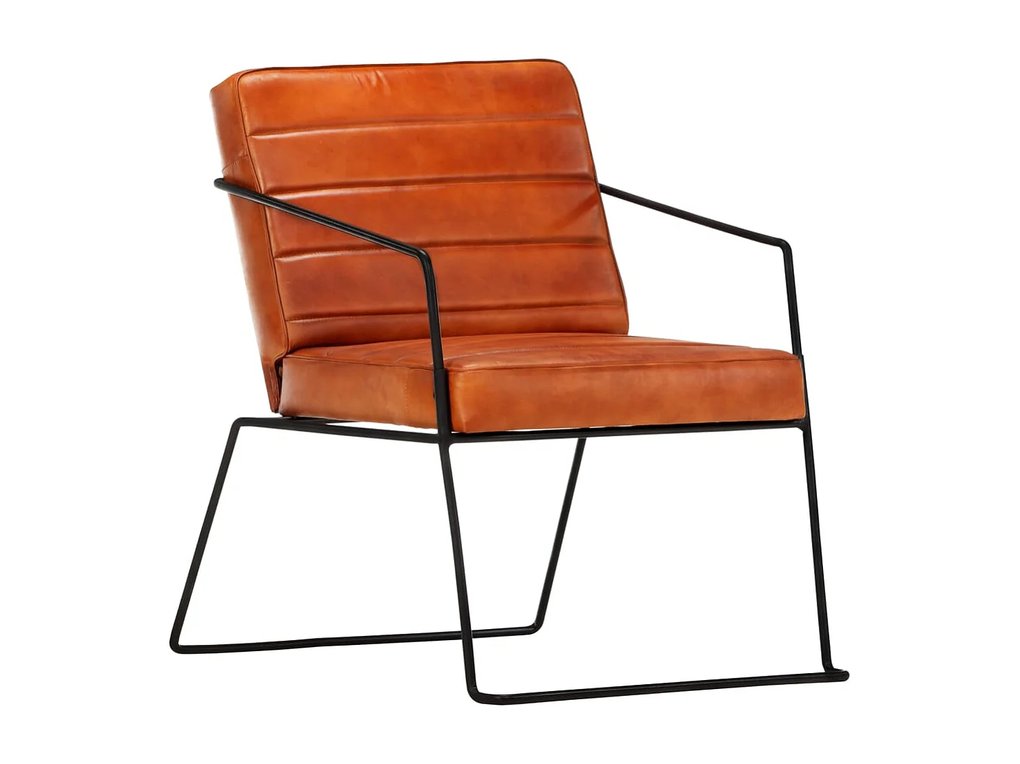 Fauteuil Brun roux Cuir véritable