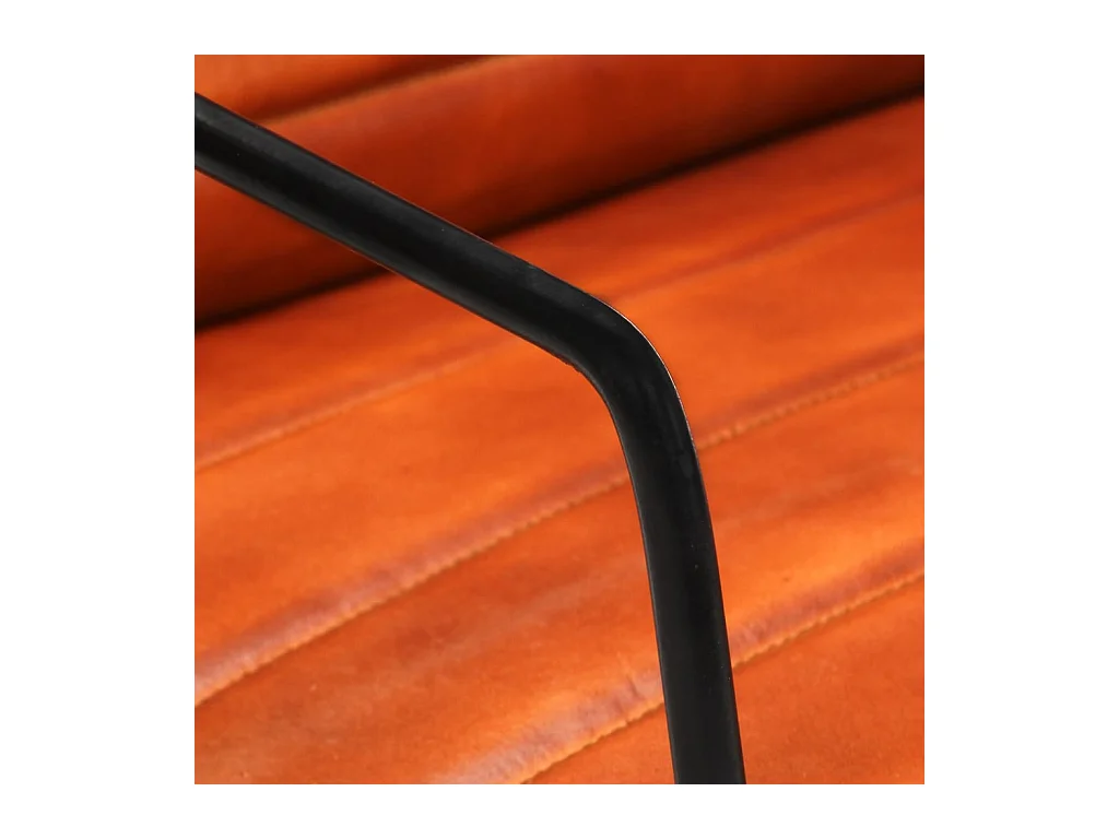 Sillón de cuero auténtico marrón canela