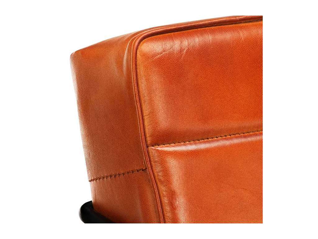 Sillón de cuero auténtico marrón canela