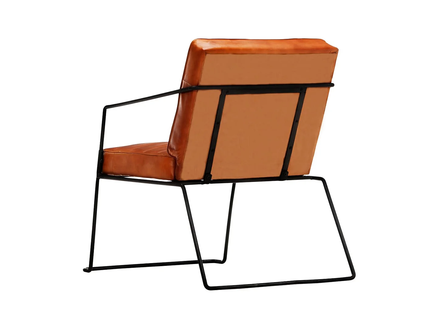 Sillón de cuero auténtico marrón canela