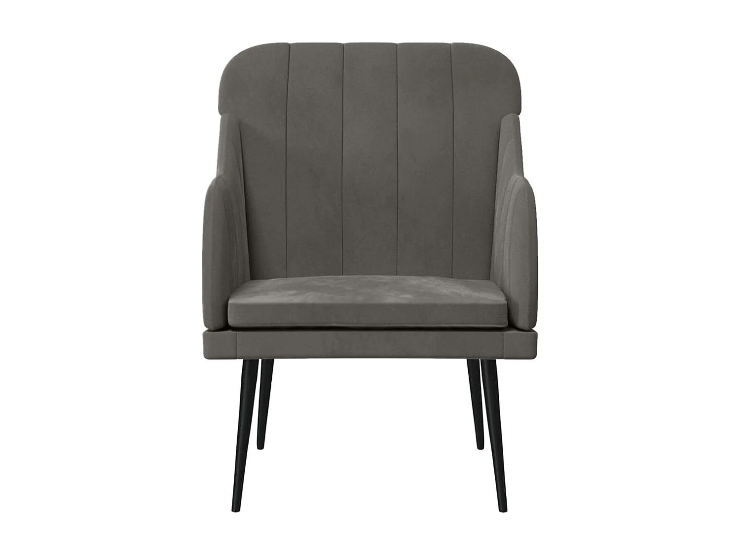 Cadeira c/ apoio de braços 63x76x80 cm veludo cinzento-escuro