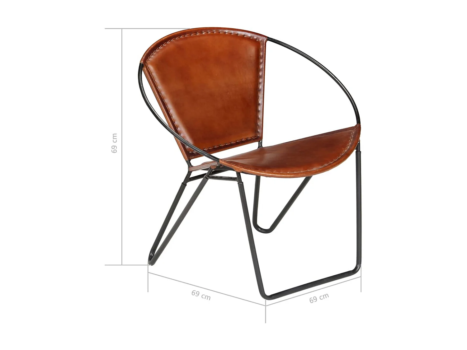 Fauteuil Marron Cuir véritable
