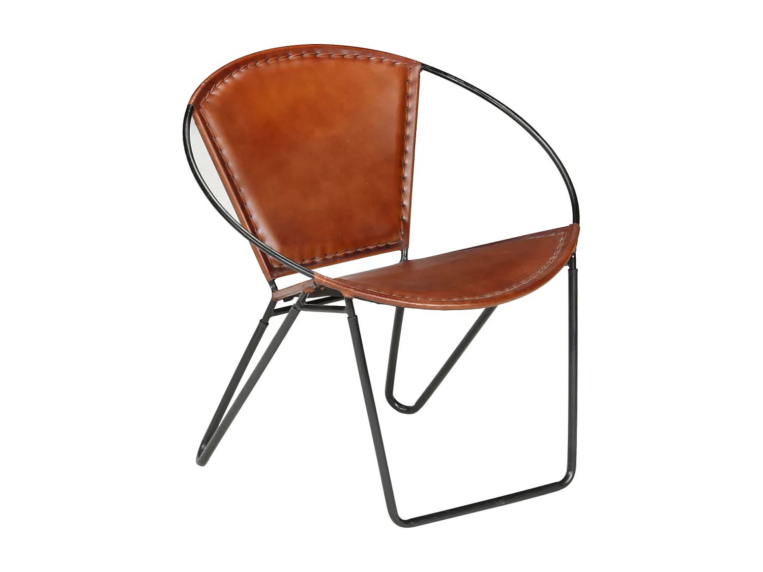Fauteuil Marron Cuir véritable