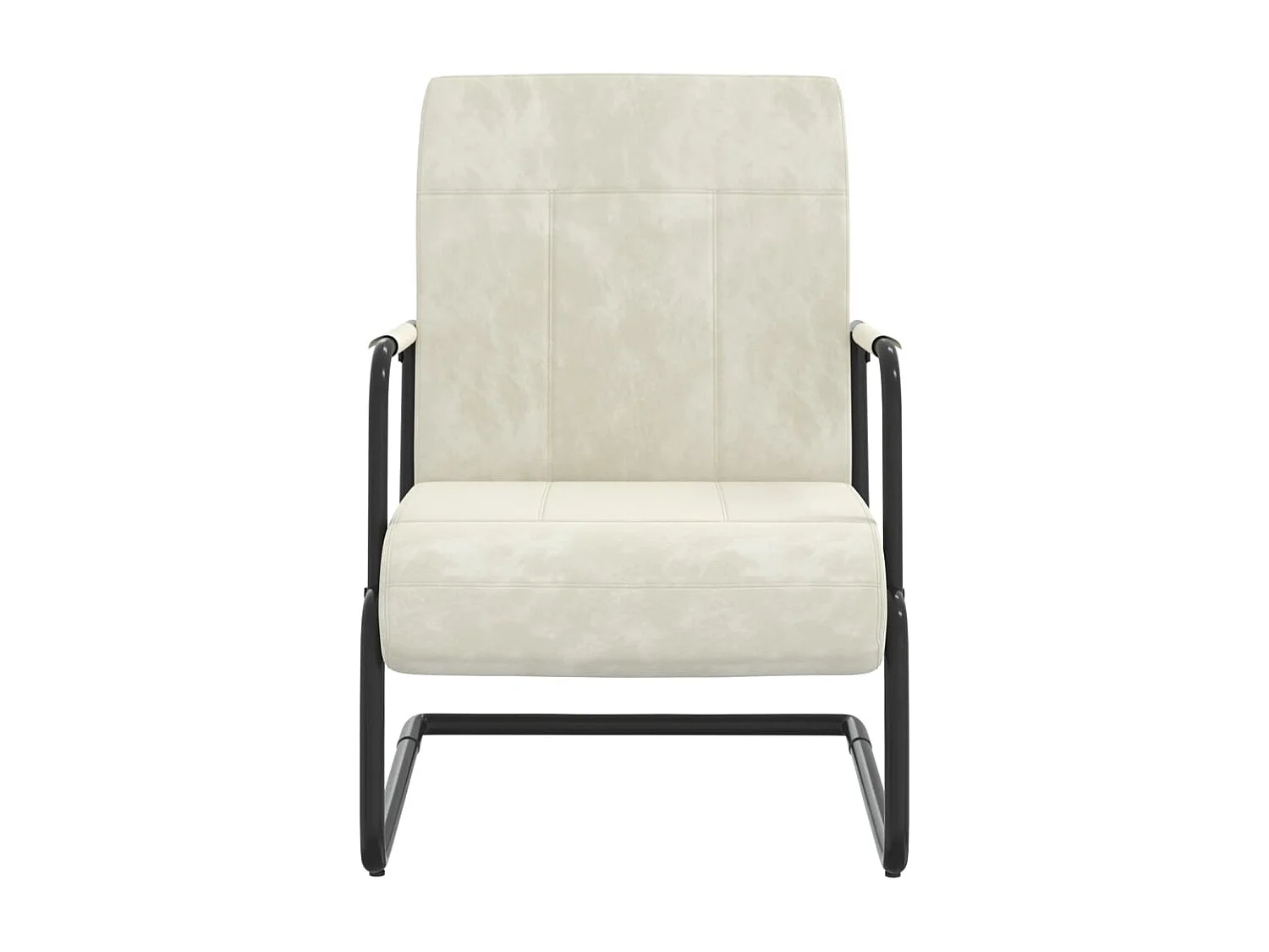 Fauteuil cantilever Blanc crème Velours