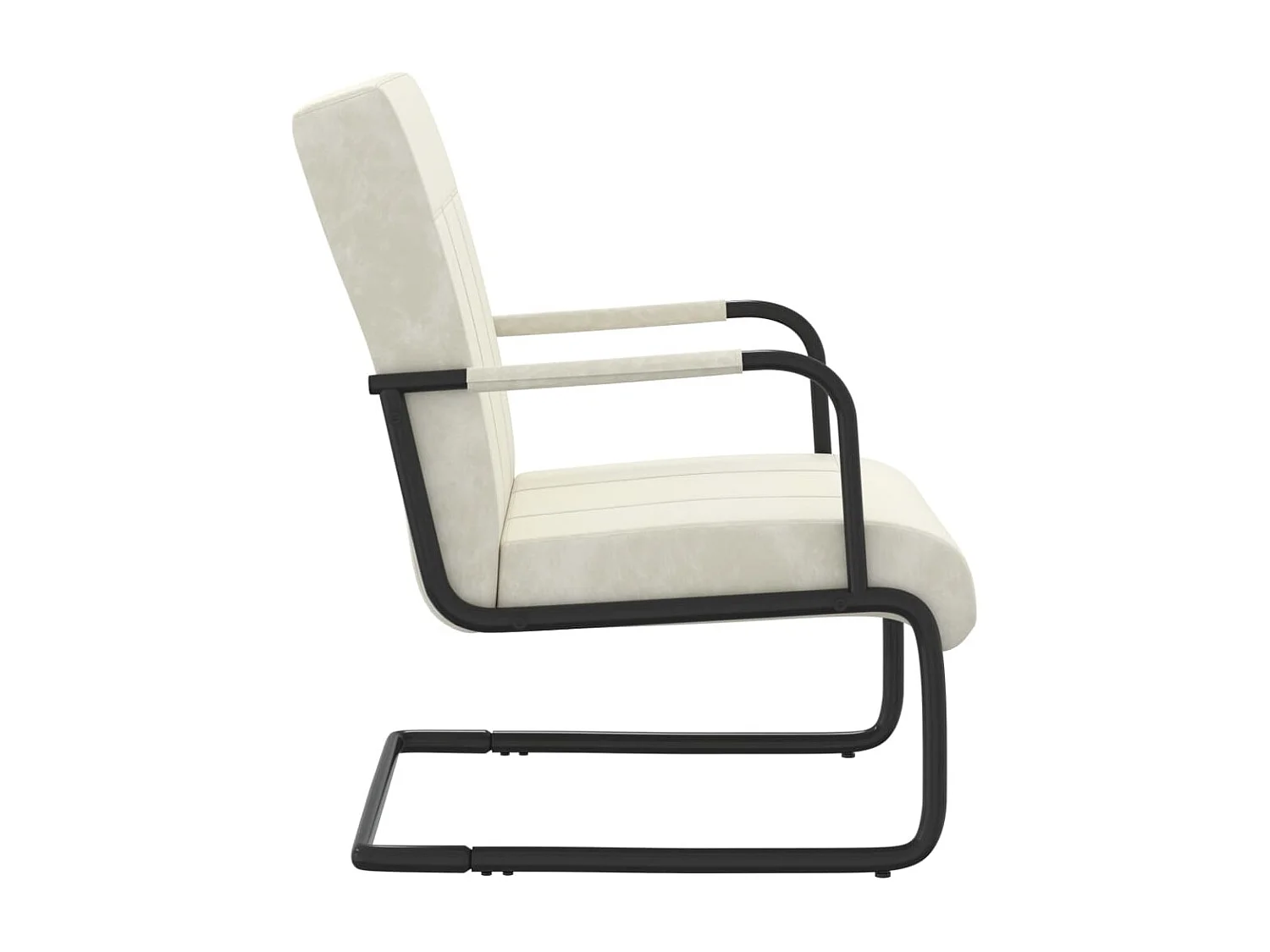 Fauteuil cantilever Blanc crème Velours
