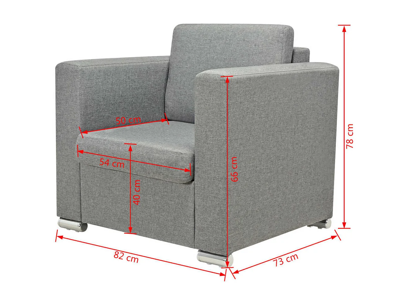 Fauteuil Gris clair Tissu