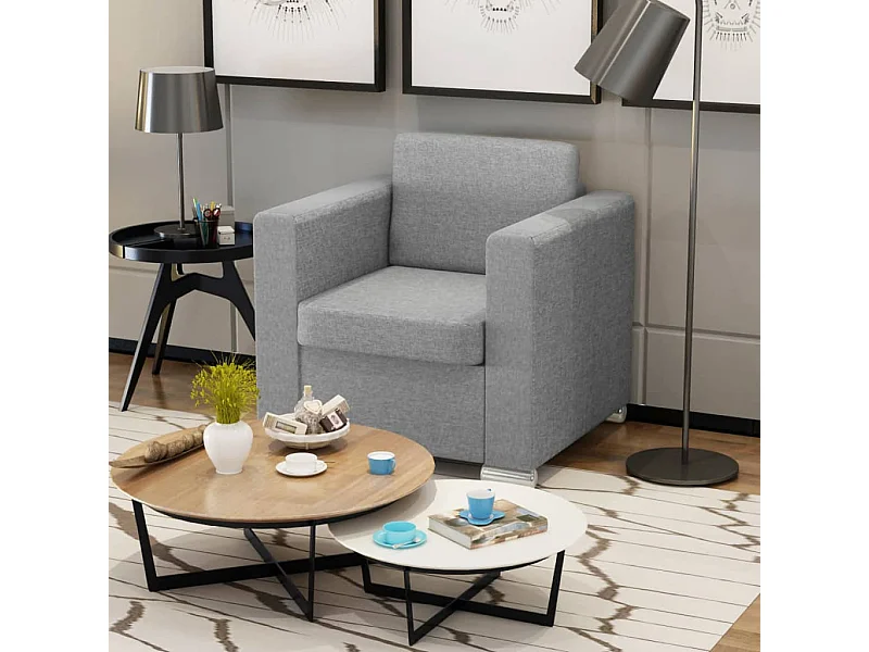 Fauteuil Gris clair Tissu