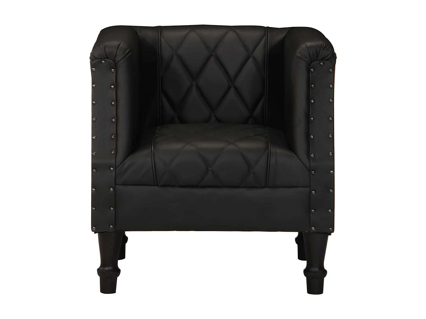 Fauteuil Noir Cuir véritable de chèvre