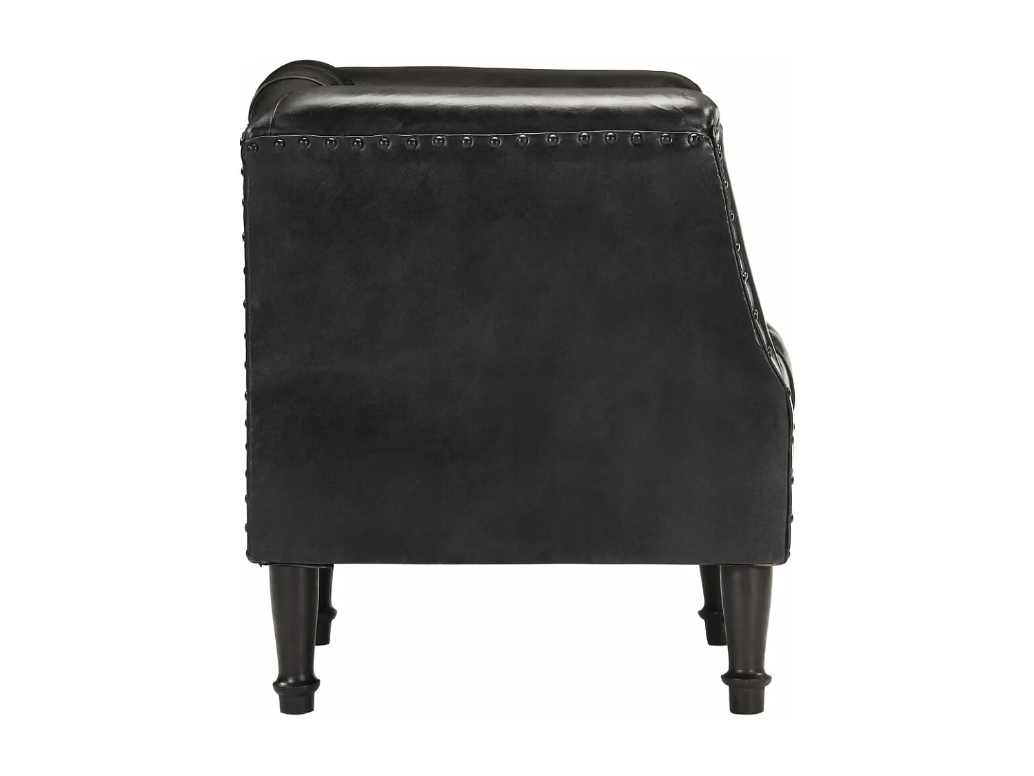 Fauteuil Noir Cuir véritable de chèvre