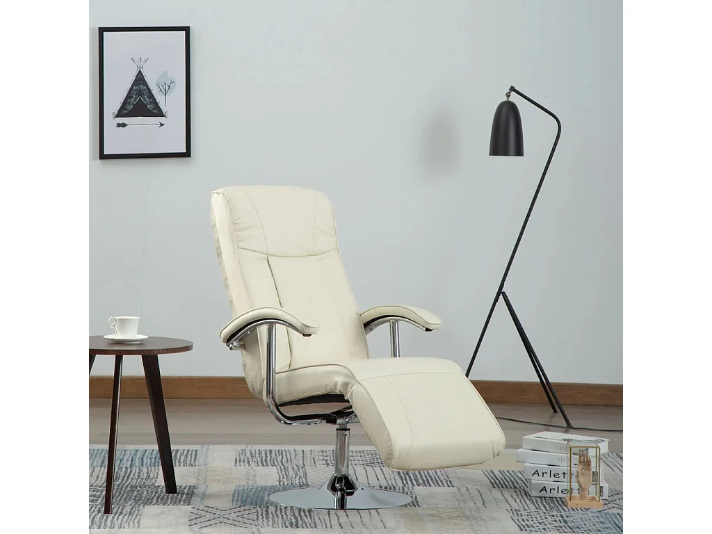 Fauteuil TV Crème Similicuir