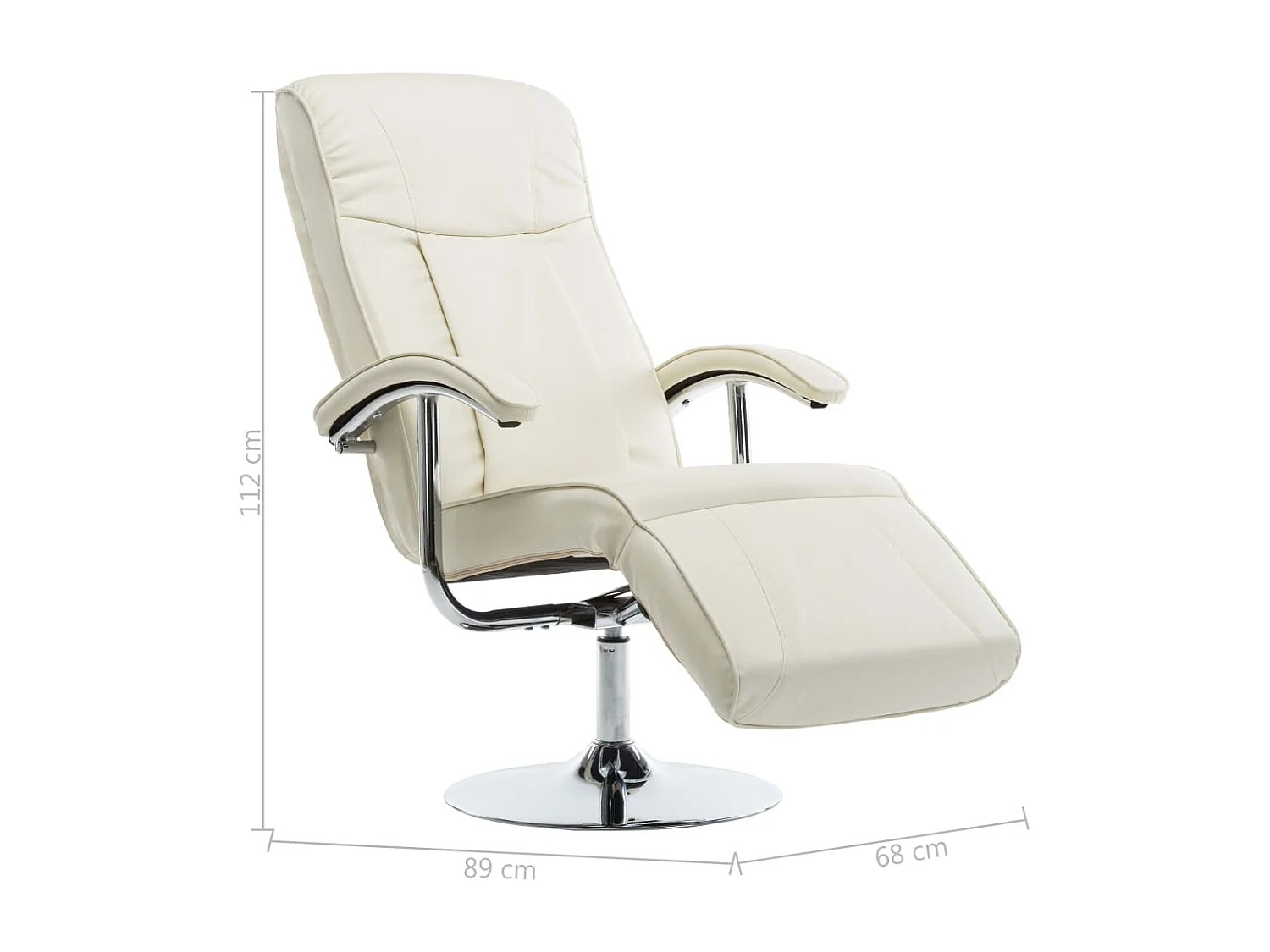 Fauteuil TV Crème Similicuir