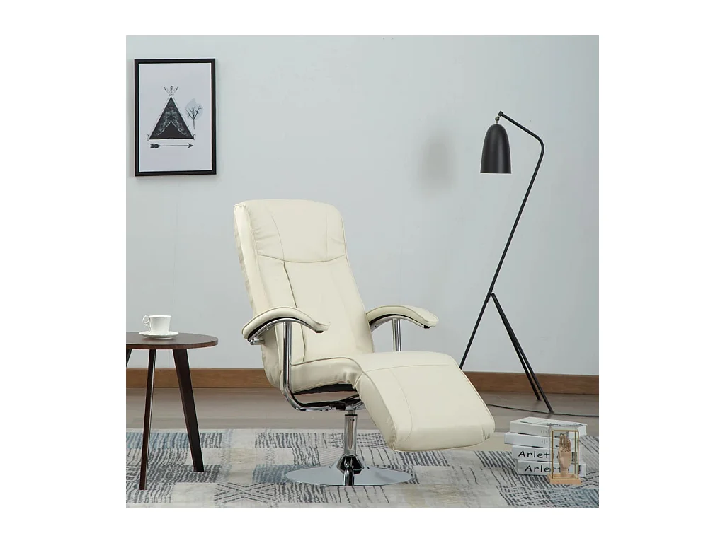 Fauteuil TV Crème Similicuir