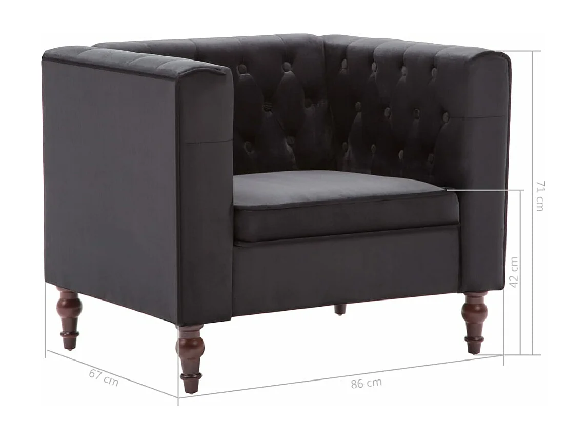 Fauteuil Noir Velours