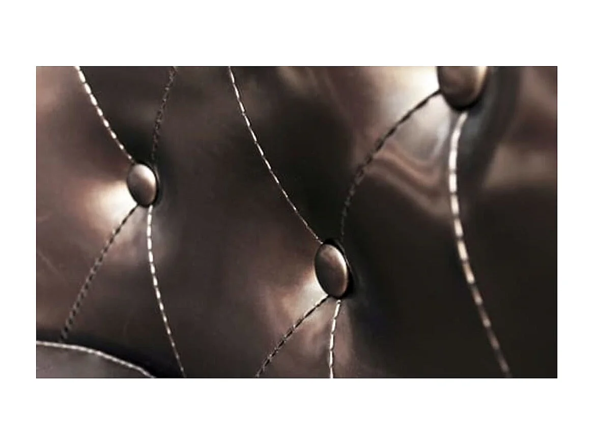 Sillón con diseño de cubo con reposapiés cuero sintético marrón