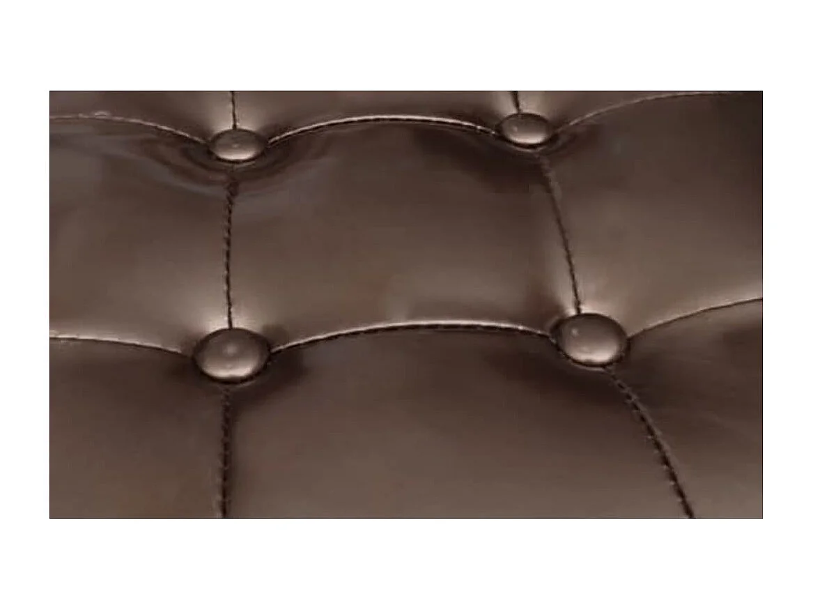 Sillón con diseño de cubo con reposapiés cuero sintético marrón
