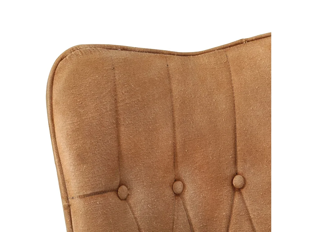 Sillón orejero de cuero auténtico marrón canela