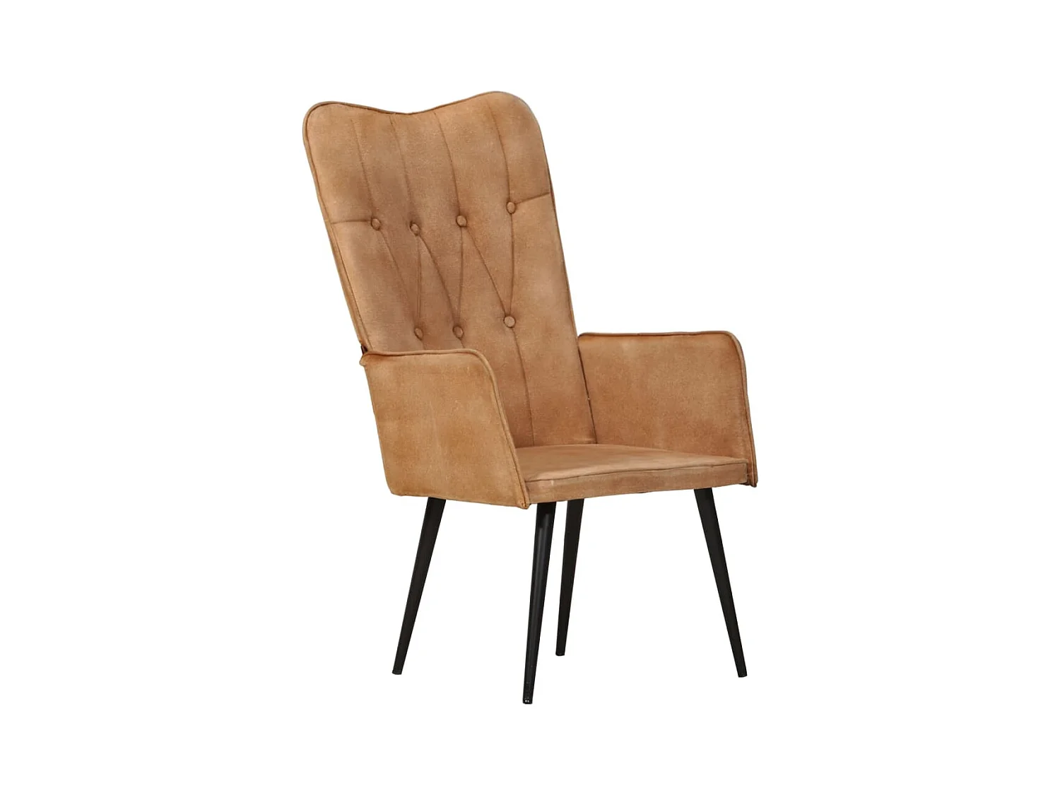 Fauteuil à oreilles Marron Toile
